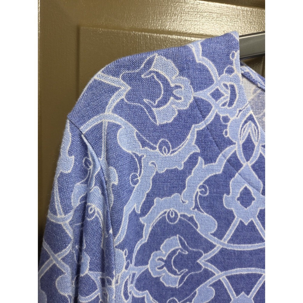 CHICO'S Womens 2 (Large) 3/4 Sleeve Artisan Floral Tunic Top Stretch Casual - Picture 6 of 10